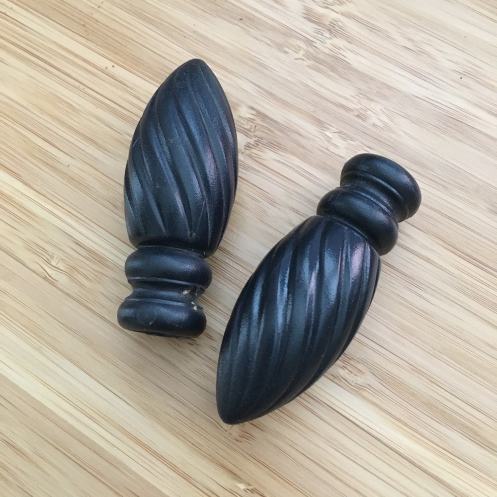 LP Pair of Curtain Rod Slip-On Finial Caps Metal Bronze Finish | 1/2” Diameter